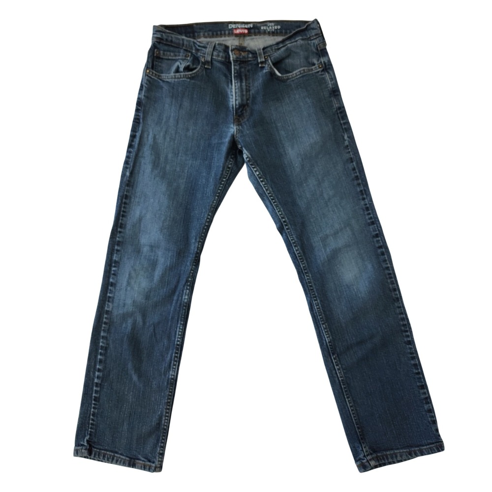Denizen Levi's 285 Relaxed Fit Mens Jeans Blue Medium Wash 32x32 Stretch Denim